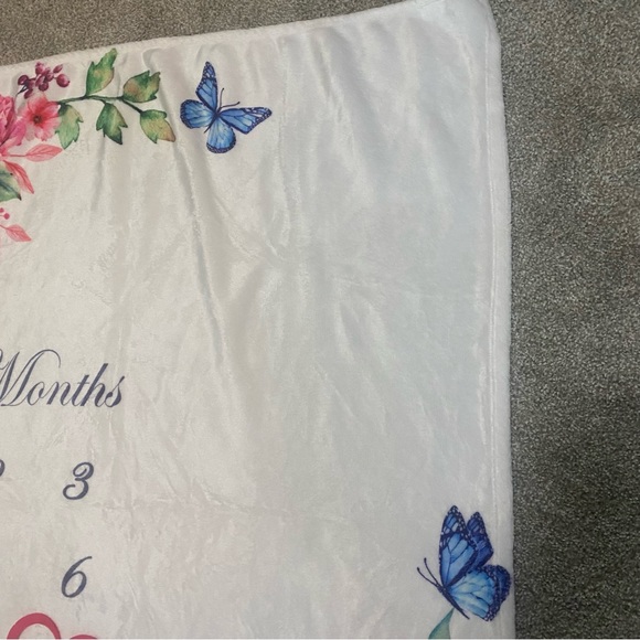 3/$12 Monthly Milestone Blanket Floral Baby Girl Pattern - Picture 3 of 5